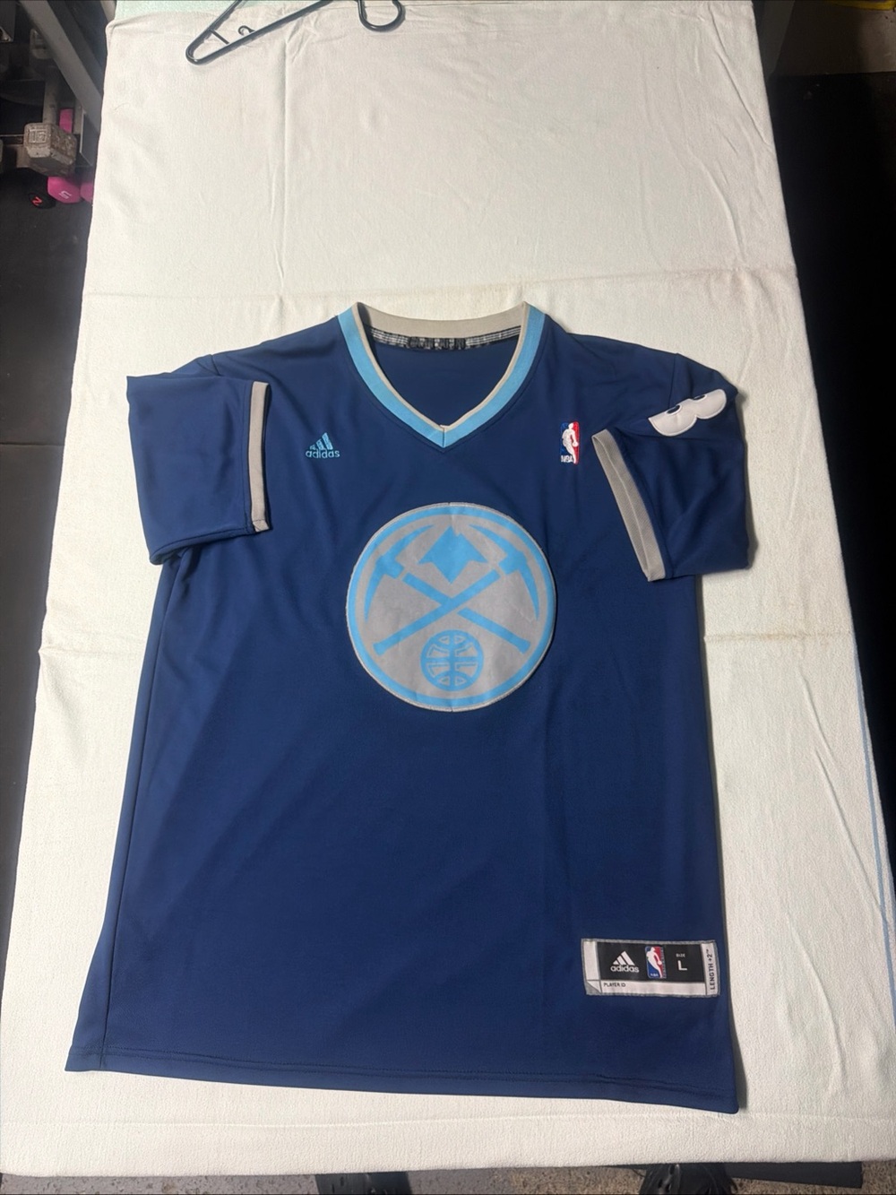 adidas Ty Lawson Blue Denver Nuggets Youth Short-Sleeve Jersey .Christmas Day L)